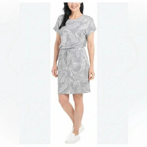 Hilary Radley | Grey & White Palm Dress | Sz XL